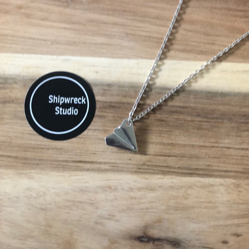 Silver Plated Airplane Necklace NWT